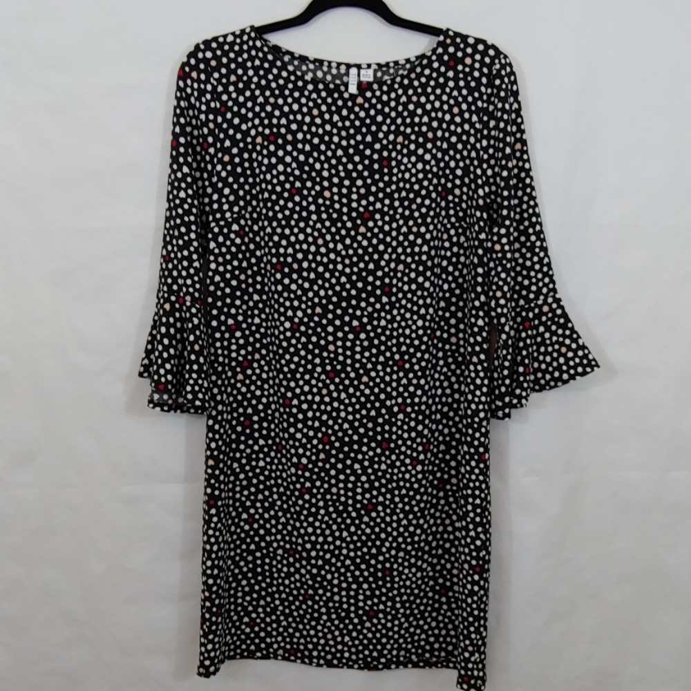 Elle Dress Ruffled Sleeves Hearts Circles Size M